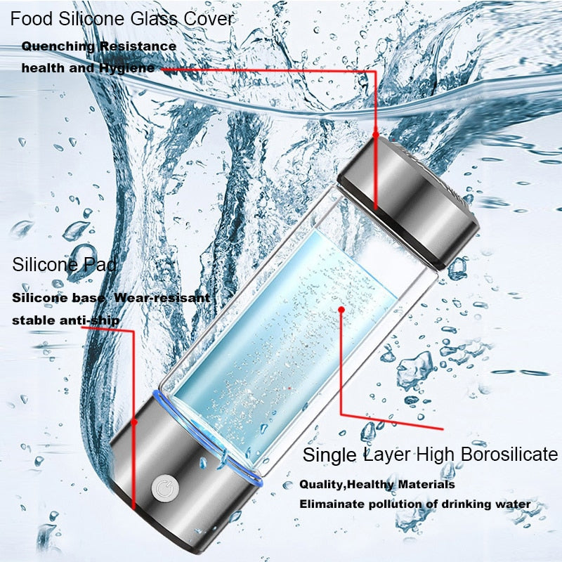 High Concentration Hydrogen Water Generator in 3 Minutes Mode-Water Filter Bottle, Water Ionizer Maker.
