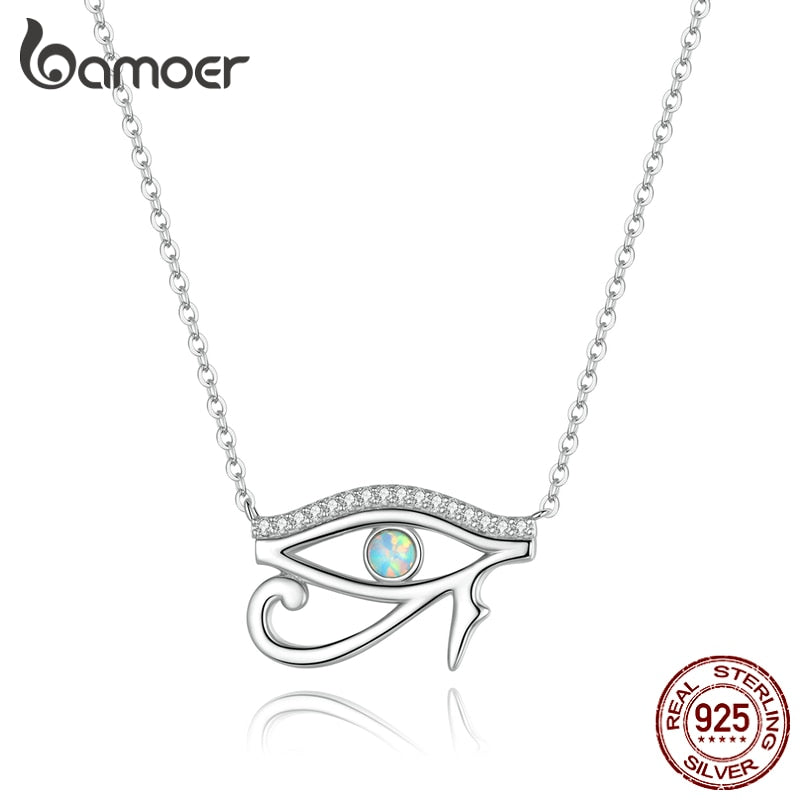 Necklace 925 Sterling Silver Ancient Egypt Eye of Horus Pendant Necklace for Women Fine Jewelry